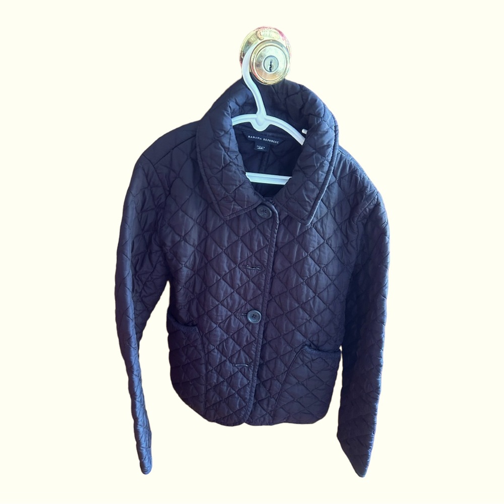 Banana Republic black quilted jacket Size Petite XS